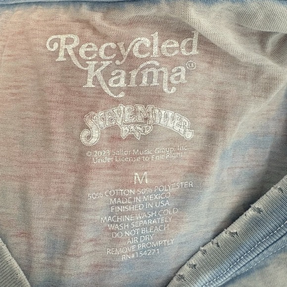 Recycled Karma Steve Miller Band Greatest Hits Tee Shirt Medium Blue Tie Dye - Picture 8 of 8